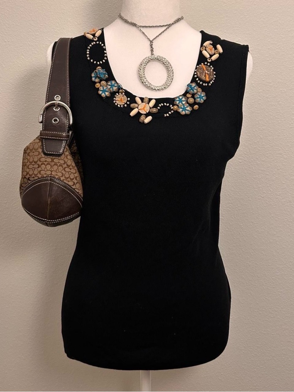 black beach costal tank top